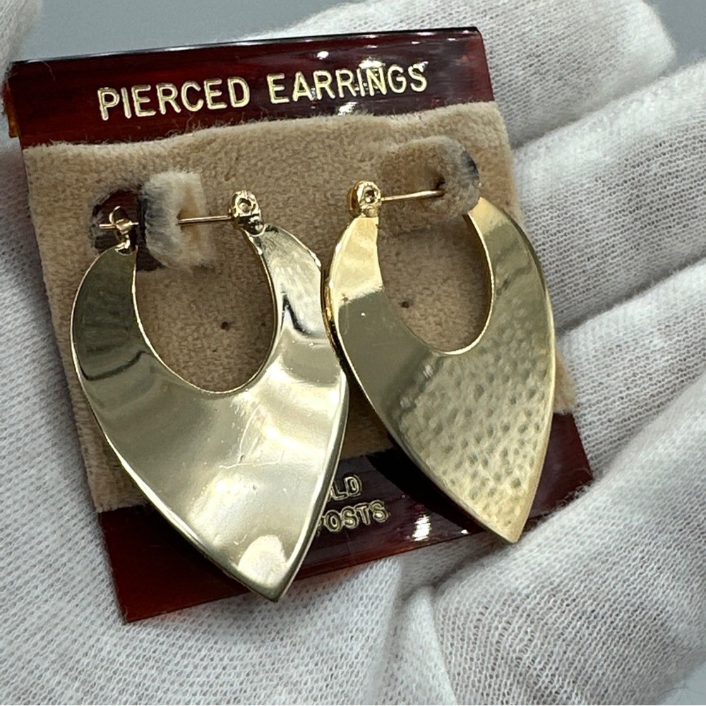 Vintage‎ pierced earrings 14K gold plated #273